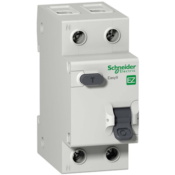 Дифференциальный автоматический выключатель Schneider Electric EASY 9 1P+N 16А 30мА C AC 4,5 кА - Электрика, НВА - Модульное оборудование - Дифференциальные автоматы - . Магазин оборудования для автономного и резервного электропитания Ekosolar.ru в Коврах