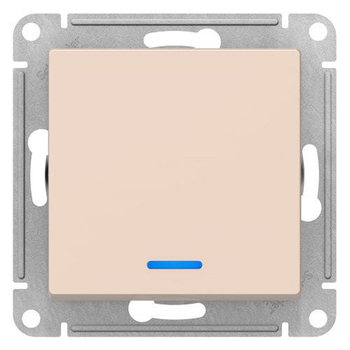 Выключатель SE AtlasDesign 1-клавишный с подсветкой, сх.1а, 10АХ, бежевый, механизм - Электрика, НВА - Выключатели и розетки - Выключатели - . Магазин оборудования для автономного и резервного электропитания Ekosolar.ru в Коврах