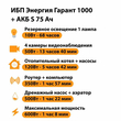 ИБП Энергия Гарант 1000 + Аккумулятор S 75 Ач - 12В (600Вт - 68мин) - ИБП и АКБ - ИБП для котлов - . Магазин оборудования для автономного и резервного электропитания Ekosolar.ru в Коврах