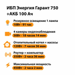 ИБП для котла Энергия Гарант 750 + Аккумулятор 100 Ач 12 В (450Вт - 122мин) - ИБП и АКБ - ИБП для котлов - . Магазин оборудования для автономного и резервного электропитания Ekosolar.ru в Коврах