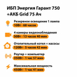 ИБП для котла Энергия Гарант 750 + Аккумулятор Grid 75 Ah 12 v (450Вт - 91мин) - ИБП и АКБ - ИБП для котлов - . Магазин оборудования для автономного и резервного электропитания Ekosolar.ru в Коврах