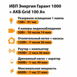 ИБП для котла Энергия Гарант 1000 + Аккумулятор Grid 100 Ah 12 v (600Вт - 91мин) - ИБП и АКБ - ИБП для котлов - . Магазин оборудования для автономного и резервного электропитания Ekosolar.ru в Коврах